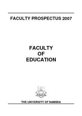 Faculty of Education - 2007