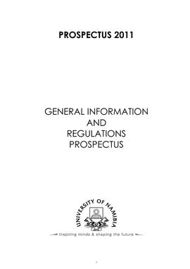 General Information and Regulations - 2011