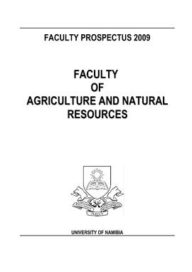 Faculty of Agriculture and Natural Resources 2009